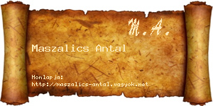 Maszalics Antal névjegykártya